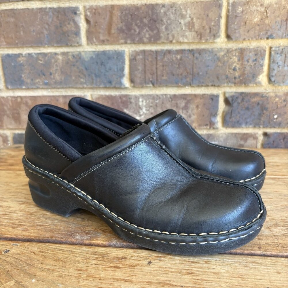 Eastland Kelsey Women’s Black Leather Clogs Nurse Shoes Size 9M